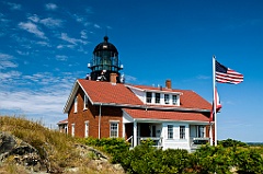 American Flag by Seguin Island Lighthouse in Maine